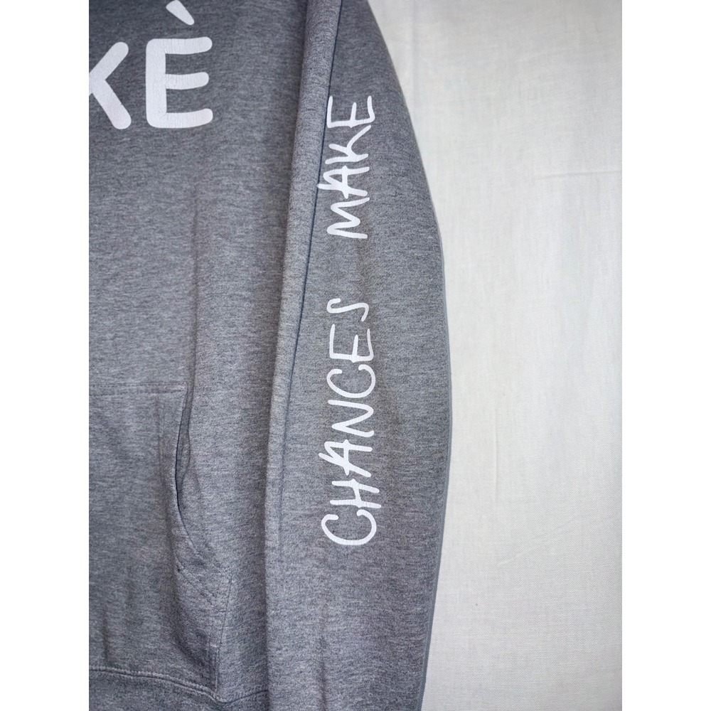 Riskè Chances Make Champions Hoodie Heather Gray Graphic Sweatshirt Unisex Large - Picture 5 of 6